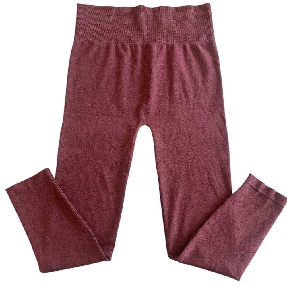 Seamless Over Belly Stretch Maternity Leggings  One Size Burgundy Plus friendly